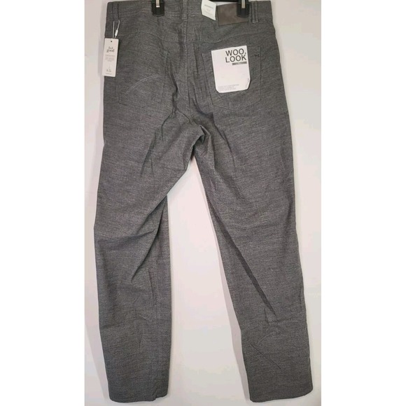 NWT Brax Cooper Fancy Chino Pants Mens 36x32 Gray Cotton Straight Leg Flat Front - Picture 2 of 7